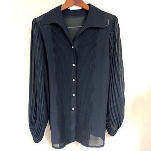 Vintage Simonton Says pleated button down with Pearl buttons Size L /XL